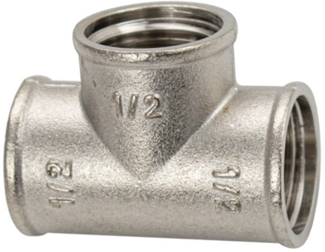 VALFEX Тройник НИКЕЛИРОВАННЫЙ ВР-ВР-ВР 1/2" (100/10)