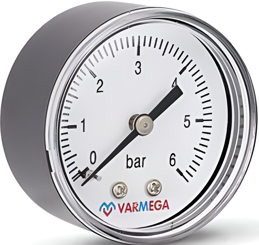 VARMEGA Манометр аксиальный  50 мм, 6 бар, 1/4"