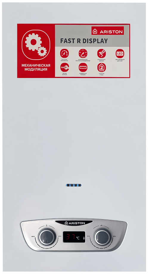 Ariston Газовый проточный водонагреватель FAST R DISPLAY 14L NG (батарейки в комплекте)