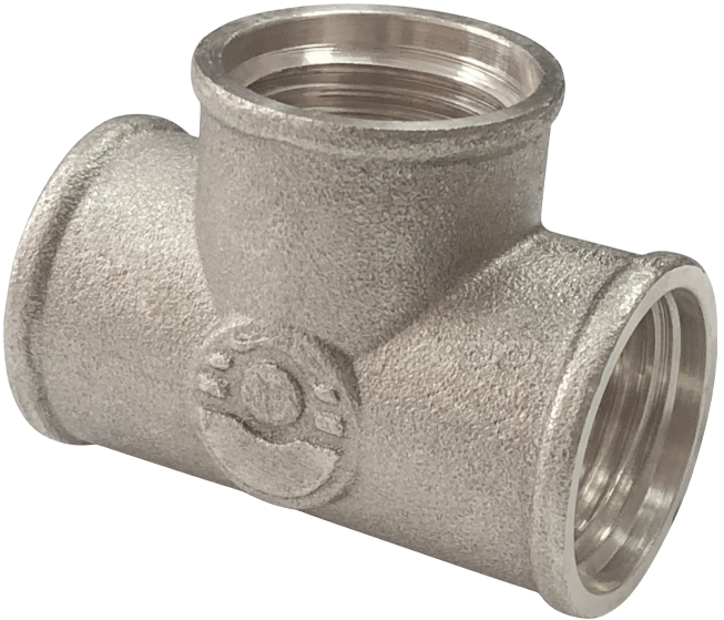 VALFEX Тройник НИКЕЛИРОВАННЫЙ ВР-ВР-ВР 1/2" (100/10)