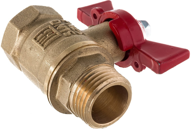 VALFEX Кран шаровой латунный OPTIMA 1/2" ВР/НР бабочка, американка,  11Б27фт1М(100/25)