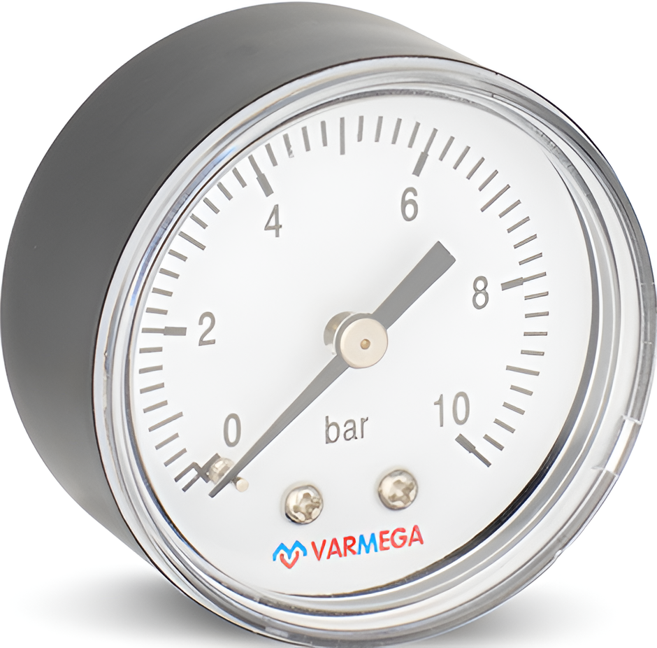 VARMEGA Манометр аксиальный  50 мм, 10 бар, 1/4"