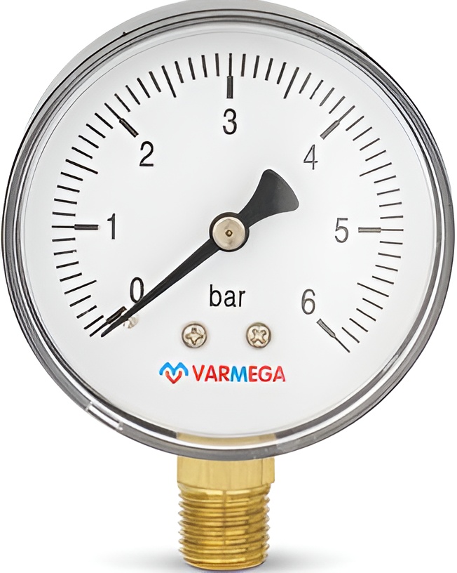 VARMEGA Манометр радиальный  63 мм, 6 бар, 1/4"