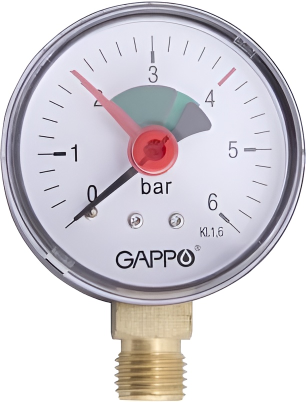 GAPPO Манометр радиальный 1/4" х 6 бар (10/100)