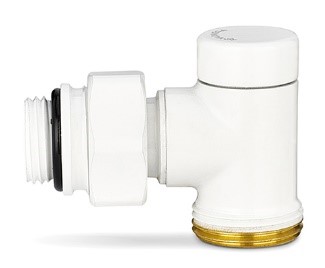 VARMEGA Узел нижнего подключения, серия VMDV22, угловой одинарный, белый 1/2"х3/4"EK