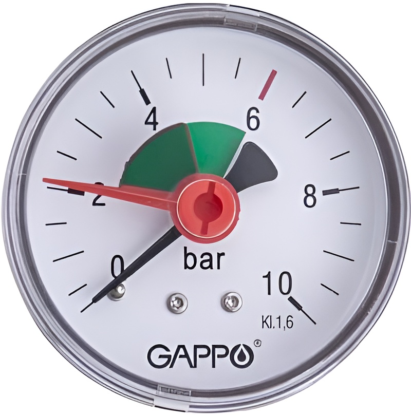 GAPPO Манометр аксиальный  1/4" х 10 бар (10/100)