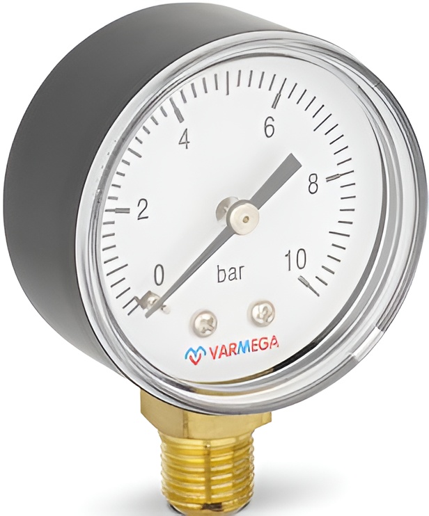 VARMEGA Манометр радиальный  50 мм, 10 бар, 1/4"