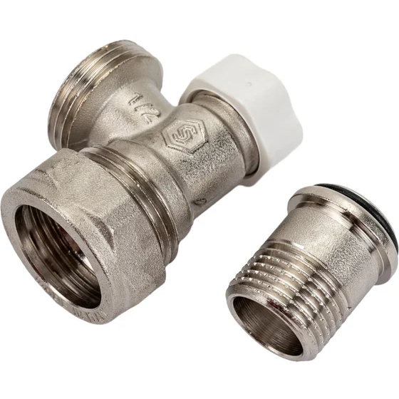 STOUT SVL Клапан запорно-балансировочный угловой, 1/2" х 3/4"ЕК