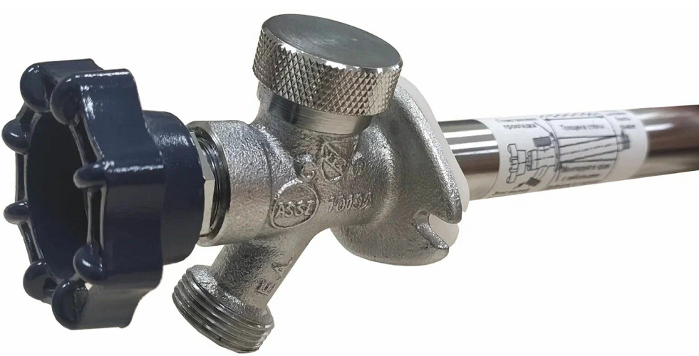 MERRILL Кран незамерзающий, вход 1/2" НР, выход 3/4" НР, латунь (толщина стены 450мм) 