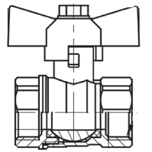 ГАЛЛОП Кран шаровой DN-25 СТАНДАРТ 230 бабочка ВВ никель PN40 (30)