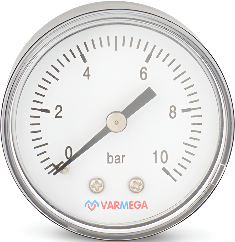 VARMEGA Манометр аксиальный  50 мм, 10 бар, 1/4"