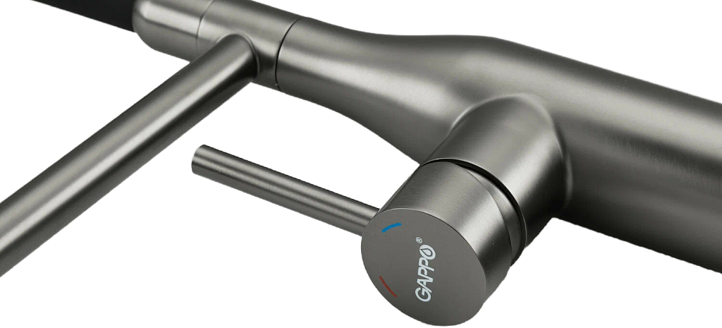 GAPPO Смеситель G4398-51 для кух.чёрный/фильтр/пи