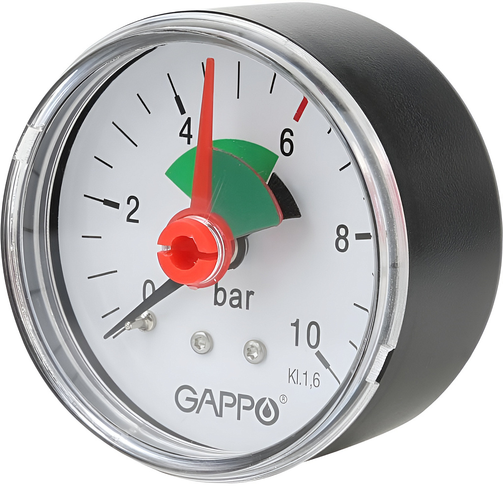 GAPPO Манометр аксиальный  1/4" х 10 бар (10/100)