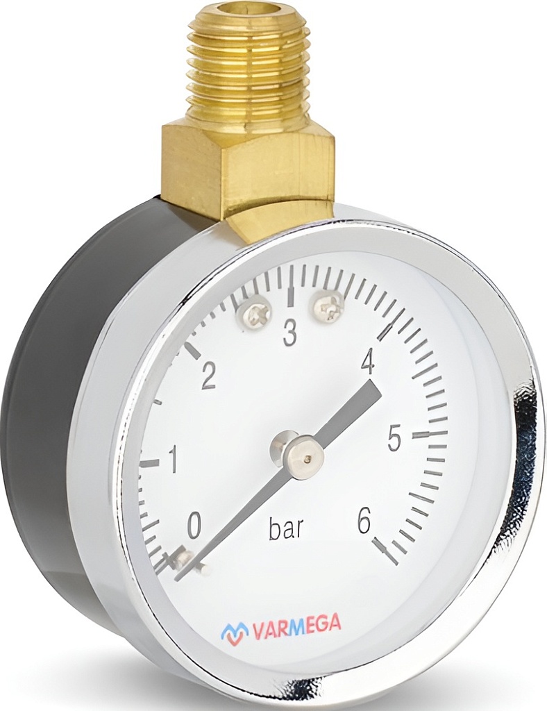 VARMEGA Манометр радиальный  50 мм, 6 бар, 1/4"