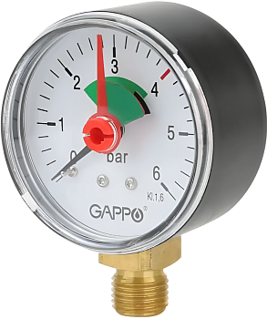 GAPPO Манометр радиальный 1/4" х 6 бар (10/100)