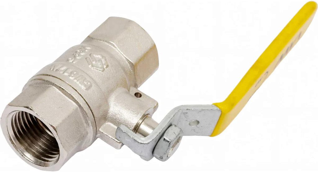 MVI Кран шаровый газовый с ручкой гайка-гайка 1/2" (10/80)