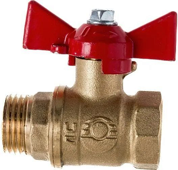 VALFEX Кран шаровой латунный OPTIMA 1/2" ВР/НР бабочка, американка,  11Б27фт1М(100/25)