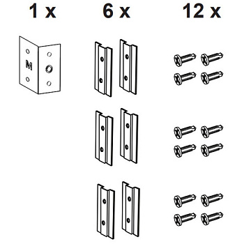 WALLBOX Кронштейны установки модуля инсталляции в профиль (комплект из 6 шт) 